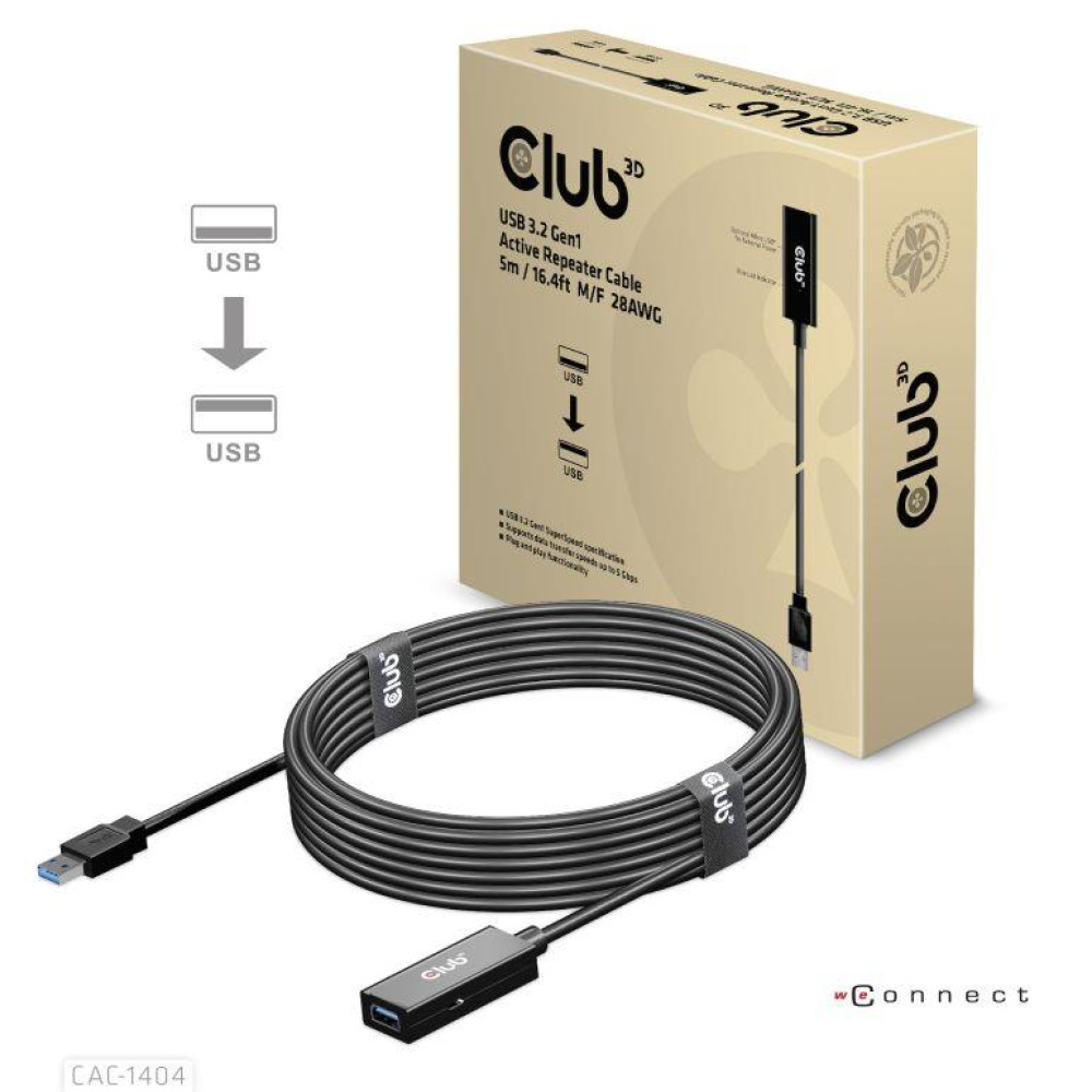 CABLE USB3.2 TO USB3.2 5M/M/F CAC-1404 CLUB3D CABLE USB3.2 TO USB3.2 5M/M/F CAC-1404 CLUB3D