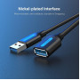 CABLE USB3.0 MALE TO FEMALE/0.5M BLACK CBHBD VENTION