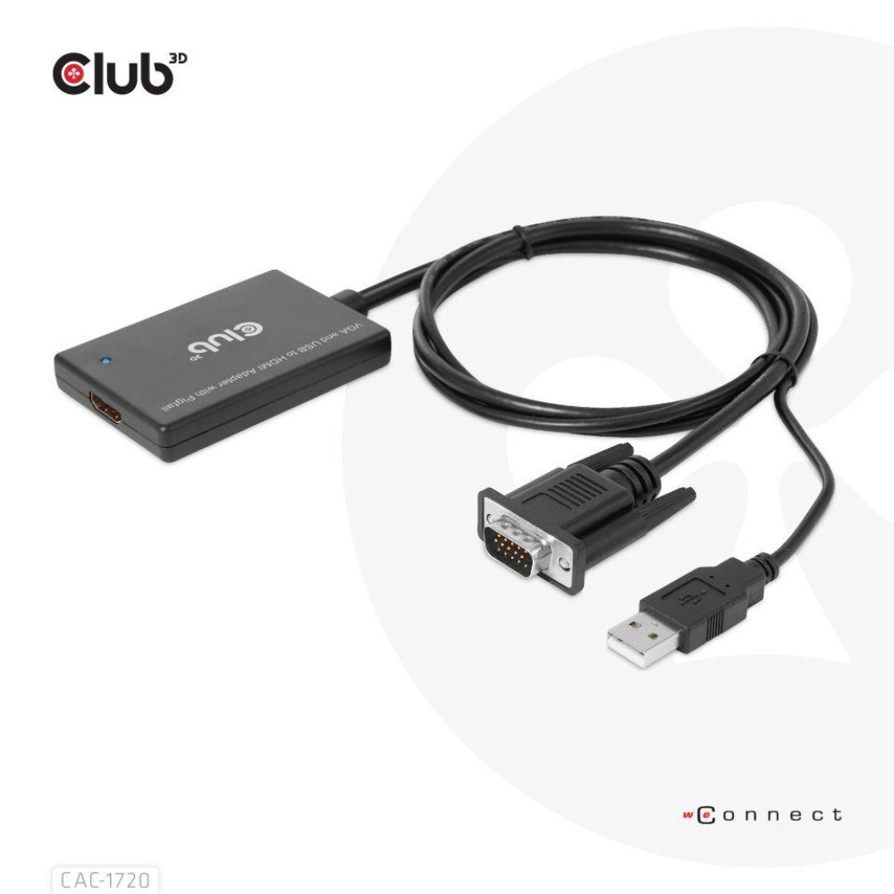 I/O ADAPTER VGA TO HDMI+USB/0.6M M/F CAC-1720 CLUB3D I/O ADAPTER VGA TO HDMI+USB/0.6M M/F CAC-1720 CLUB3D