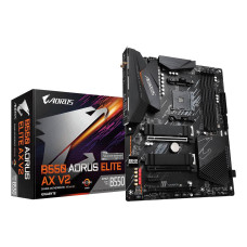 Mainboard, GIGABYTE, AMD B550, Socket AM4, ATX, RAM DDR4-SDRAM, 4xSlots, Wi-Fi Yes, Bluetooth Yes, 2xNumber of M.2 (M) slots, GIGABYTE B550 AORUS ELITE AX V2 (Rev. 1.6), B550AORUSELITEAXV21.6 Mainboard, GIGABYTE, AMD B550, Socket AM4, ATX, RAM DDR4-SDRAM, 4xSlots, Wi-Fi Yes, Bluetooth Yes, 2xNumber of M.2 (M) slots, GIGABYTE B550 AORUS ELITE AX V2 (Rev. 1.6), B550AORUSELITEAXV21.6