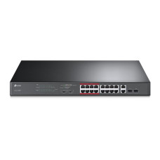 Switch, TP-LINK, Desktop/pedestal, 16x10Base-T / 100Base-TX, 2x10/100/1000BASE-T/SFP combo, PoE+ ports 16, 192 Watts, TL-SL1218MP