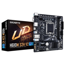 Mainboard, GIGABYTE, Intel H610, LGA1700, Micro-ATX, Memory DDR5, Memory slots 2, 1xPCI-Express 3.0 1x, 1xPCI-Express 4.0 16x, 1xM.2, 1x15pin D-sub, 1xHDMI, 2xDisplayPort, 4xUSB 2.0, 2xUSB 3.2, 1xPS/2, 1xRJ45, 3xAudio port, H610MS2HV21.0