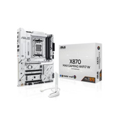 Mainboard, ASUS, AMD X870, SAM5, ATX, Memory DDR5, Memory slots 4, 1xPCI-Express 3.0 16x, 2xPCI-Express 4.0 16x, 1xPCI-Express 5.0 16x, 3xM.2, 1xHDMI, 4xUSB 2.0, 4xUSB 3.2, 2xUSB-C, 1xOptical S/PDIF, 1xRJ45, 3xAudio port, X870MAXGAMINGWIFI7W