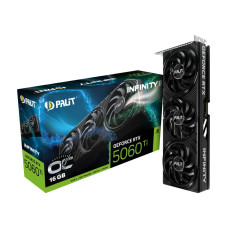 Graphics Card, PALIT, NVIDIA GeForce RTX 5060 Ti, 16 GB, GDDR7, 128 bit, PCIE 5.0 16x, Triple slot Fansink, 1xHDMI, 3xDisplayPort, NE7506TS19T1-GB2061S