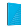External HDD, WESTERN DIGITAL, My Passport, 2TB, USB 2.0, USB 3.0, USB 3.2, Colour Blue, WDBYVG0020BBL-WESN