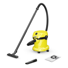 Vacuum Cleaner, KARCHER, Wet and dry vacuum cleaner WD 2 Plus V-15/4/18, Car cleaning, 1000 Watts, Suction power 220W, Capacity 15 l, Noise 74 dB, Yellow, Weight 4.3 kg, 1.628-003.0