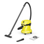 Vacuum Cleaner, KARCHER, Wet and dry vacuum cleaner WD 2 Plus V-15/4/18, Car cleaning, 1000 Watts, Suction power 220W, Capacity 15 l, Noise 74 dB, Yellow, Weight 4.3 kg, 1.628-003.0