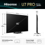 TV Set, HISENSE, 85 , 4K Ultra HD, 3840 x 2160 pixels, Flat, 16:9, ULED, 85U7QPRO
