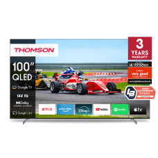 TV Set, THOMSON, 100, 4K/Smart, QLED, 3840x2160, Google TV, Black, 100QG7S14
