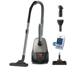Vacuum Cleaner, PHILIPS, Input power 850 W, Dust capacity 3 L, Cylinder vacuum, Cleaning type Dry, Dust container Dust bag, Colour Black/Grey, XD2152/12