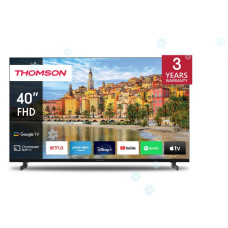 TV Set, THOMSON, 40, Smart/FHD, 1920x1080, Wireless LAN, Bluetooth, Google TV, Black, 40FG2S14