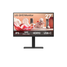 LCD Monitor, LG, 27BA75QB-B, 27, Panel IPS, 2560x1440, 16:9, 100Hz, Matte, Speakers, Swivel, Pivot, Height adjustable, Tilt, Colour Black, 27BA75QB-B