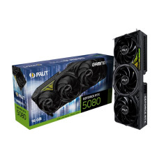 Graphics Card, PALIT, NVIDIA GeForce RTX 5080, 16 GB, GDDR7, 256 bit, PCIE 5.0 16x, Triple slot Fansink, 1xHDMI, 3xDisplayPort, NE75080019T2-GB2031Y