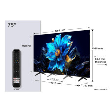 TV Set, TCL, 75 , 4K Ultra HD, 3840 x 2160 pixels, Flat, 16:9, QLED, 75P7K TV Set, TCL, 75 , 4K Ultra HD, 3840 x 2160 pixels, Flat, 16:9, QLED, 75P7K