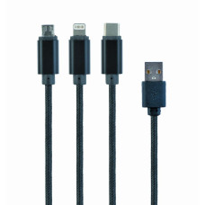 CABLE USB CHARGING 3IN1 1M/BLACK CC-USB2-AM31-1M GEMBIRD