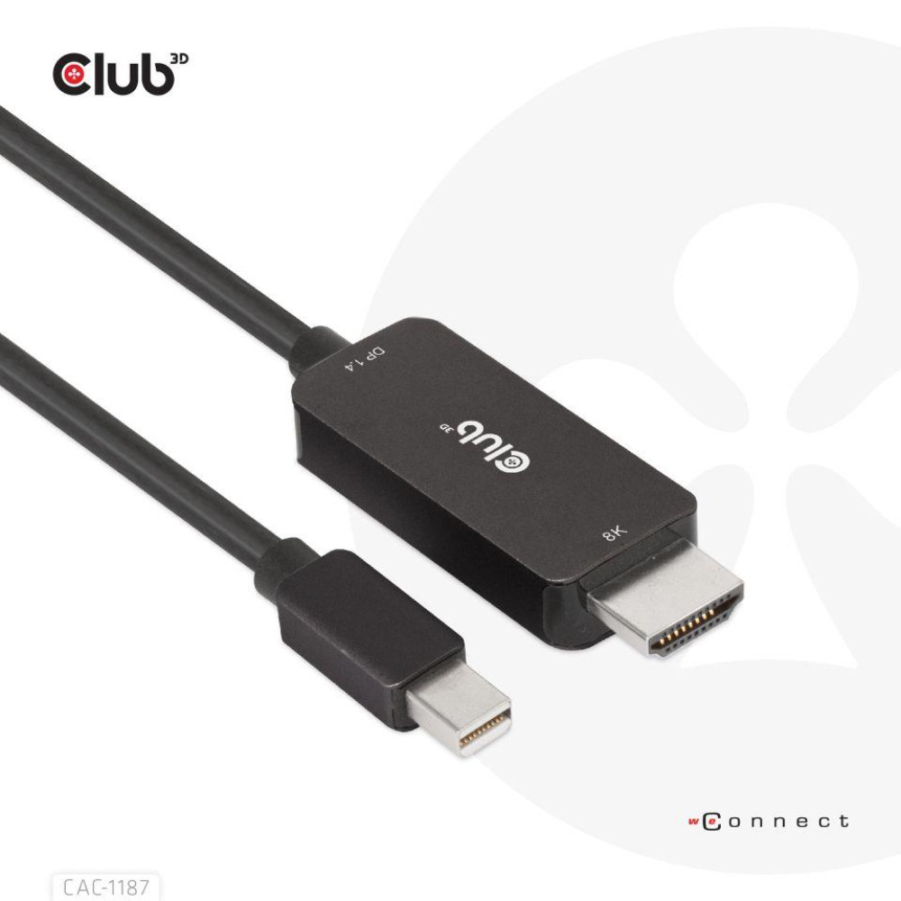 CABLE MINIDP TO HDMI 1.8M/M/M CAC-1187 CLUB3D CABLE MINIDP TO HDMI 1.8M/M/M CAC-1187 CLUB3D