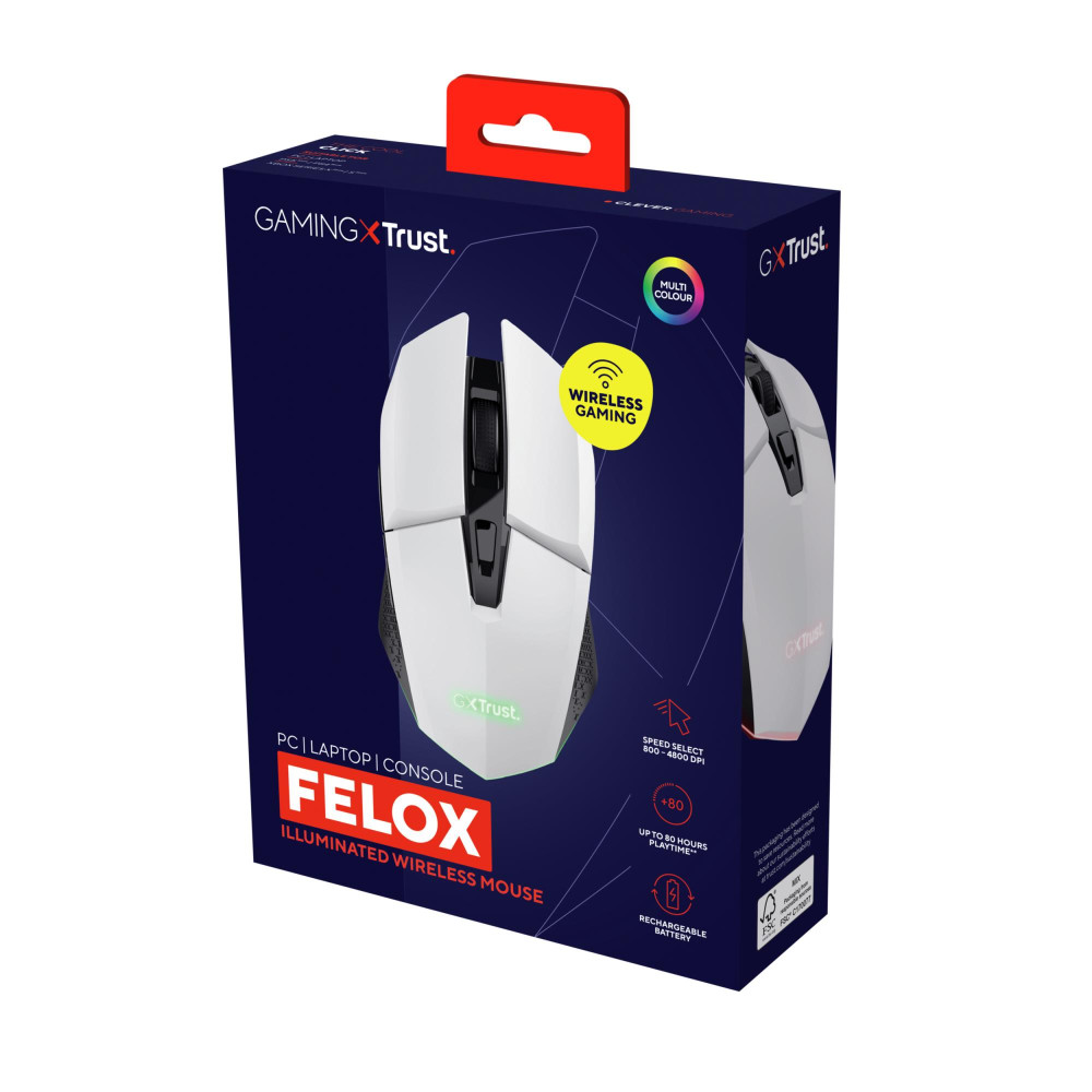 MOUSE USB OPTICAL WRL WHITE/GXT110W FELOX 25069 TRUST MOUSE USB OPTICAL WRL WHITE/GXT110W FELOX 25069 TRUST
