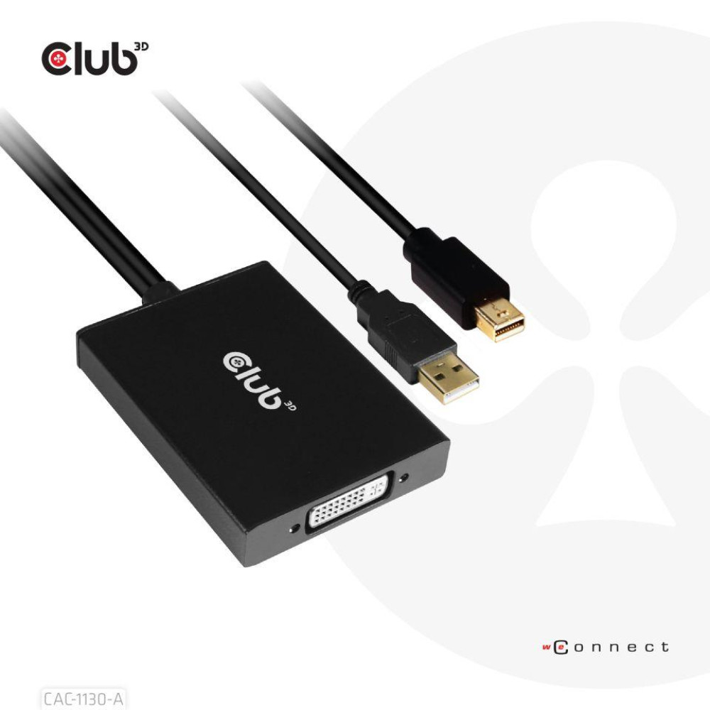 I/O ADAPTER MINI DP TO DVI/ACTIVE CAC-1130-A CLUB3D I/O ADAPTER MINI DP TO DVI/ACTIVE CAC-1130-A CLUB3D