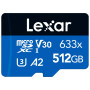 MEMORY MICRO SDXC 512GB UHS-I/W/ADAPTER LSDMI512BB633A LEXAR