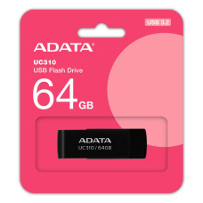 MEMORY DRIVE FLASH USB3.2 64GB/BLACK UC310-64G-RBK ADATA MEMORY DRIVE FLASH USB3.2 64GB/BLACK UC310-64G-RBK ADATA