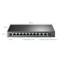 Switch, TP-LINK, Desktop/pedestal, 9x10Base-T / 100Base-TX / 1000Base-T, 1x10/100/1000BASE-T/SFP combo, PoE+ ports 8, 123 Watts, TL-SG1210MPE