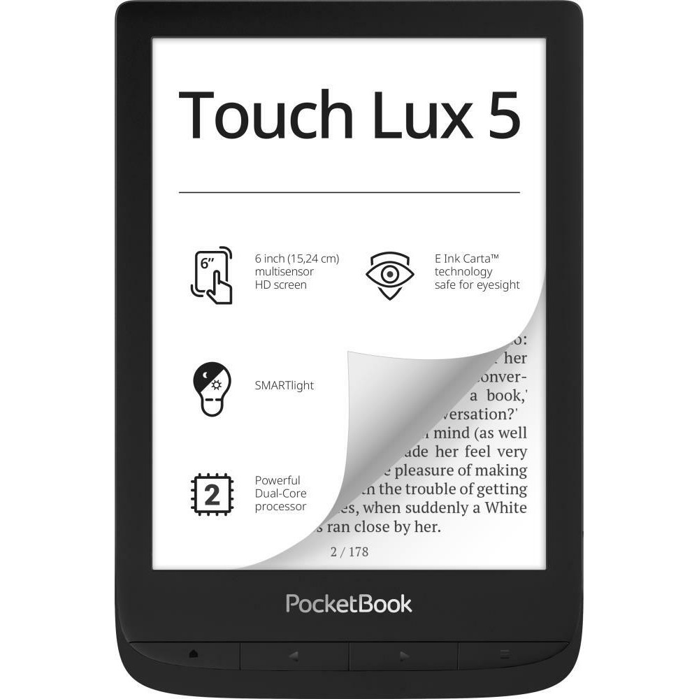 E-Reader,POCKETBOOK,Touch Lux 5,6,1024x758,1xMicro-USB,Micro SD,Wireless LAN,Black,PB628-P-WW