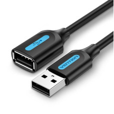 CABLE USB2.0 MALE TO FEMALE/2M BLACK CBIBH VENTION