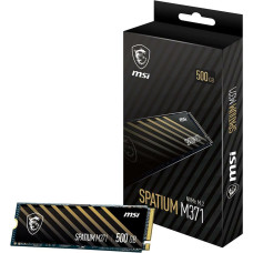 SSD, MSI, SPATIUM M371, 500GB, M.2, PCIE, NVMe, 3D NAND, Write speed 1150 MBytes/sec, Read speed 2200 MBytes/sec, 2.15mm, TBW 110 TB, MTBF 1500000 hours, S78-440K160-P83