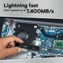 SSD, CRUCIAL, T500, 2TB, M.2, PCIe Gen4, NVMe, 3D NAND, Write speed 7000 MBytes/sec, Read speed 7400 MBytes/sec, TBW 1200 TB, CT2000T500SSD8