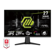 LCD Monitor, MSI, MAG 275QF, 27, Gaming, Matte, Panel IPS, 2560x1440, 16:9, 180 Hz, 0.5 ms, Colour Black, MAG275QF