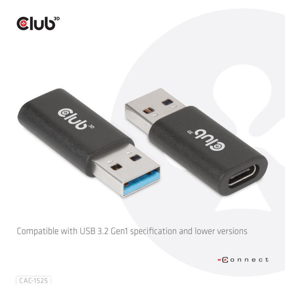 I/O ADAPTER USB3.2 TO USB-C/M/F CAC-1525 CLUB3D I/O ADAPTER USB3.2 TO USB-C/M/F CAC-1525 CLUB3D