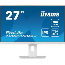 LCD Monitor, IIYAMA, 27, Business, Panel IPS, 2560x1440, 16:9, 100Hz, Matte, 0.4 ms, Speakers, Swivel, Pivot, Height adjustable, Tilt, Colour White, XUB2792QSU-W6