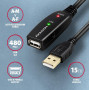 CABLE USB2.0 A-M/A-F ACTIVE/15M ADR-215 AXAGON