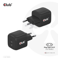 MOBILE CHARGER WALL USB-C DUAL/45W CAC-1909EU CLUB3D