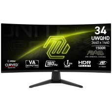 LCD Monitor, MSI, MAG 346CQ, 34, Gaming/Curved, Panel VA, 3440x1440, 16:9, 180 Hz, 1 ms, MAG346CQ