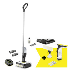 Vacuum Cleaner, KARCHER, FC 2-4 + WV 4-4 Set, Dry&wet, Electric mop, Black/Silver, Bagless, Battery, 2.2 kg, 9.791-983.0