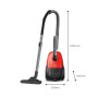Vacuum Cleaner, PHILIPS, Input power 800 W, Dust capacity 3 L, Cylinder vacuum, Cleaning type Dry, Dust container Dust bag, Colour Black/Red, XD1111/10