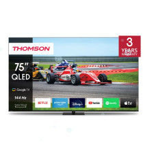 TV Set, THOMSON, 75, 4K/Smart, QLED, 3840x2160, Wireless LAN, Bluetooth, Google TV, Black, 75QG7C14