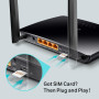 Wireless Router, TP-LINK, 300 Mbps Wireless N 4G LTE Router, Wi-Fi 4 (802.11n), Data speed 300 Mbit/s, Ethernet WAN Yes, SIM card slot Yes, WAN connection type RJ-45, Ethernet LAN Yes, 3G Yes, 4G Yes, 4xLAN ports, TL-MR6400