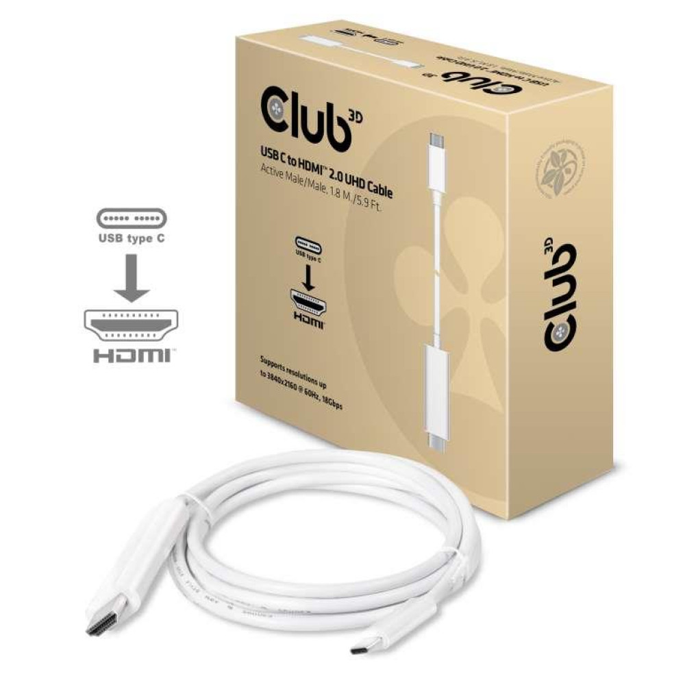 CABLE USB-C TO HDMI 1.8M/M/M CAC-1514 CLUB3D CABLE USB-C TO HDMI 1.8M/M/M CAC-1514 CLUB3D