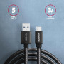 CABLE USB-C TO USB3.2 2M/BLACK BUCM3-AM20AB AXAGON