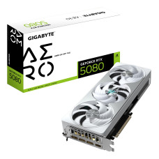 Graphics Card, GIGABYTE, NVIDIA GeForce RTX 5080, 16 GB, GDDR7, 256 bit, PCIE 5.0 16x, GPU 2617 MHz, Dual Slot Fansink, GV-N5080AEROOC-16GD1.0