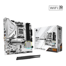 Mainboard, ASROCK, AMD B850, SAM5, Micro-ATX, Memory DDR5, Memory slots 4, 4xPCI-Express 4.0 4x , 1xPCI-Express 5.0 16x, 1xM.2, 1xHDMI, 1xDisplayPort, 1xAudio-In, 1xAudio-Out, 1xMicrophone, 4xUSB 2.0, 3xUSB 3.2, 1xUSB-C, 1xRJ45, B850MSTEELLEGENDWIFI