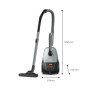 Vacuum Cleaner, PHILIPS, Input power 850 W, Dust capacity 3 L, Cylinder vacuum, Cleaning type Dry, Dust container Dust bag, Colour Black/Grey, XD2142/12