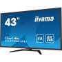 LCD Monitor, IIYAMA, 43, 4K, Panel VA, 3840x2160, 16:9, 60Hz, Matte, 3 ms, Speakers, Tilt, Colour Black, X4373UHSU-B1