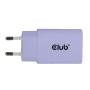 MOBILE CHARGER WALL USB-C/2PK 30W PURPLE CAC-3025 CLUB3D MOBILE CHARGER WALL USB-C/2PK 30W PURPLE CAC-3025 CLUB3D