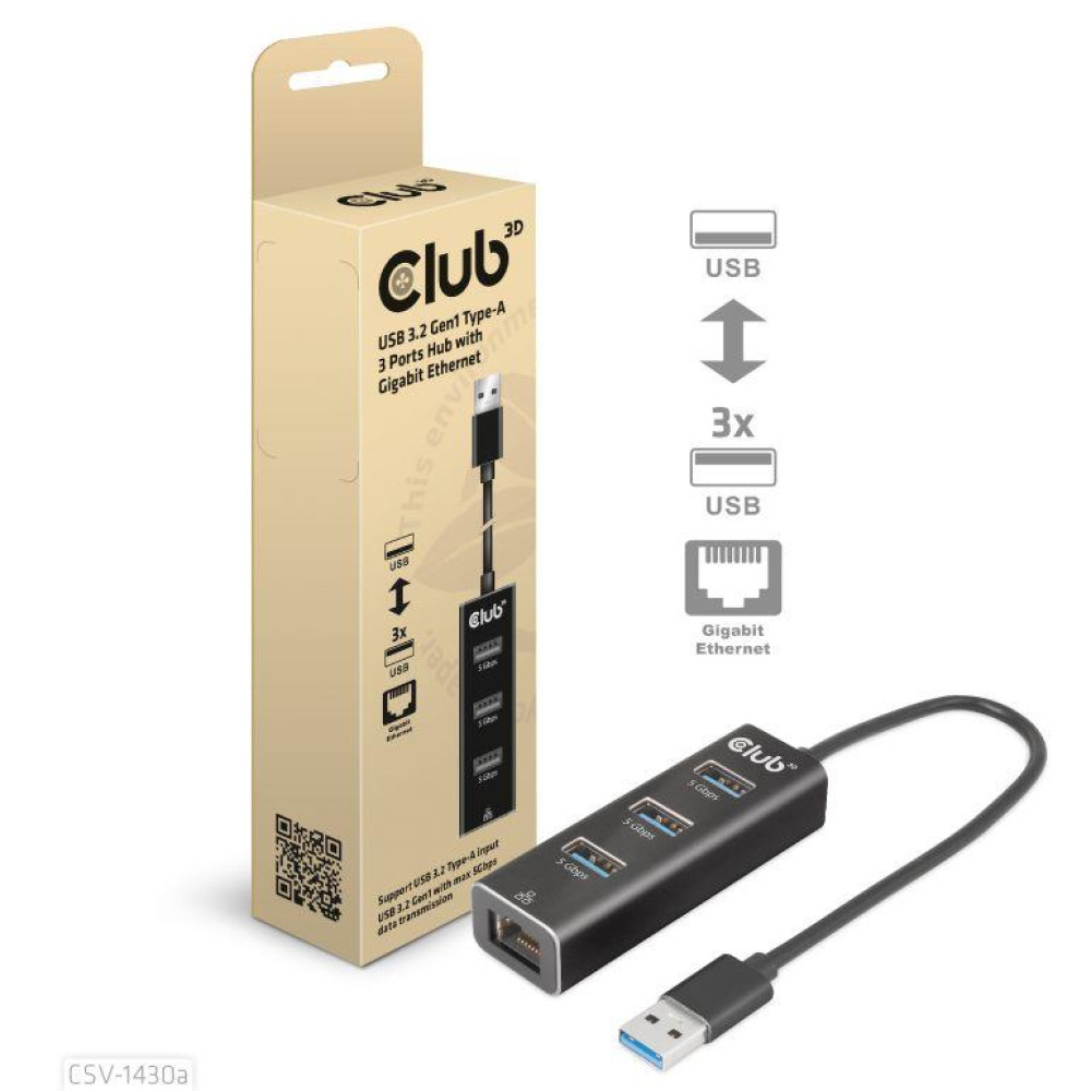 I/O HUB USB3.2 3PORT/CSV-1430A CLUB3D I/O HUB USB3.2 3PORT/CSV-1430A CLUB3D