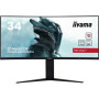 LCD Monitor, IIYAMA, 34, Gaming/Curved/21 : 9, Panel VA, 3440x1440, 21:9, 180Hz, Matte, 0.4 ms, Speakers, Height adjustable, Tilt, Colour Black, GCB3480WQSU-B1