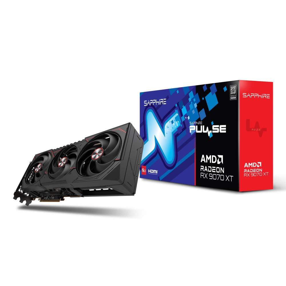 Graphics Card, SAPPHIRE, AMD Radeon RX 9070 XT, 16 GB, GDDR6, 256 bit, PCIE 5.0 16x, Triple slot Fansink, 2xHDMI, 2xDisplayPort, 11348-03-20G Graphics Card, SAPPHIRE, AMD Radeon RX 9070 XT, 16 GB, GDDR6, 256 bit, PCIE 5.0 16x, Triple slot Fansink, 2xHDMI, 2xDisplayPort, 11348-03-20G