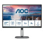 LCD Monitor, AOC, 27, Panel VA, 2560x1440, 16:9, 75 Hz, Matte, 4 ms, Speakers, Swivel, Pivot, Height adjustable, Tilt, Colour Black, Q27V5N/BK